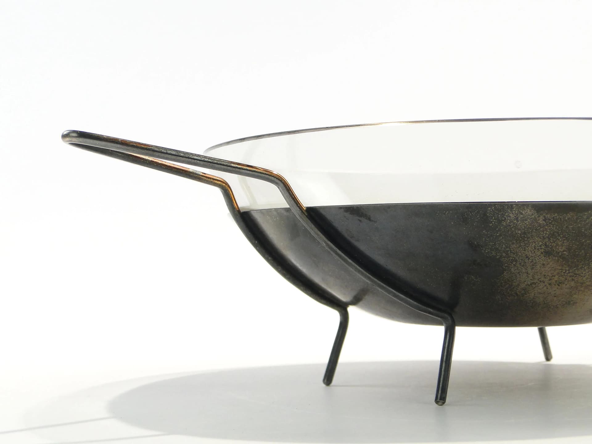 Bowl New Look, transparent glass, metal, 1950s - 163057