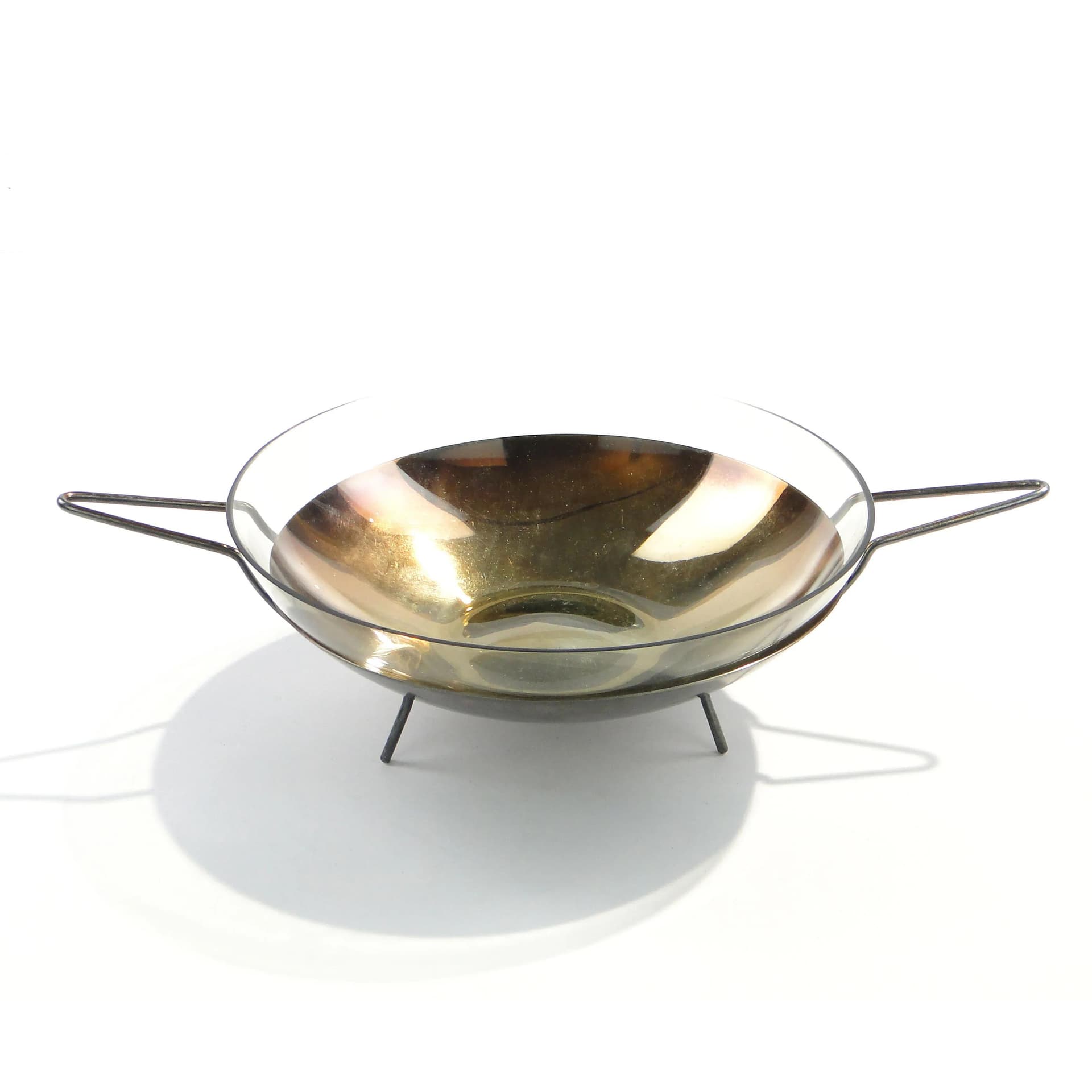 Bowl New Look, transparent glass, metal, 1950s - 163059