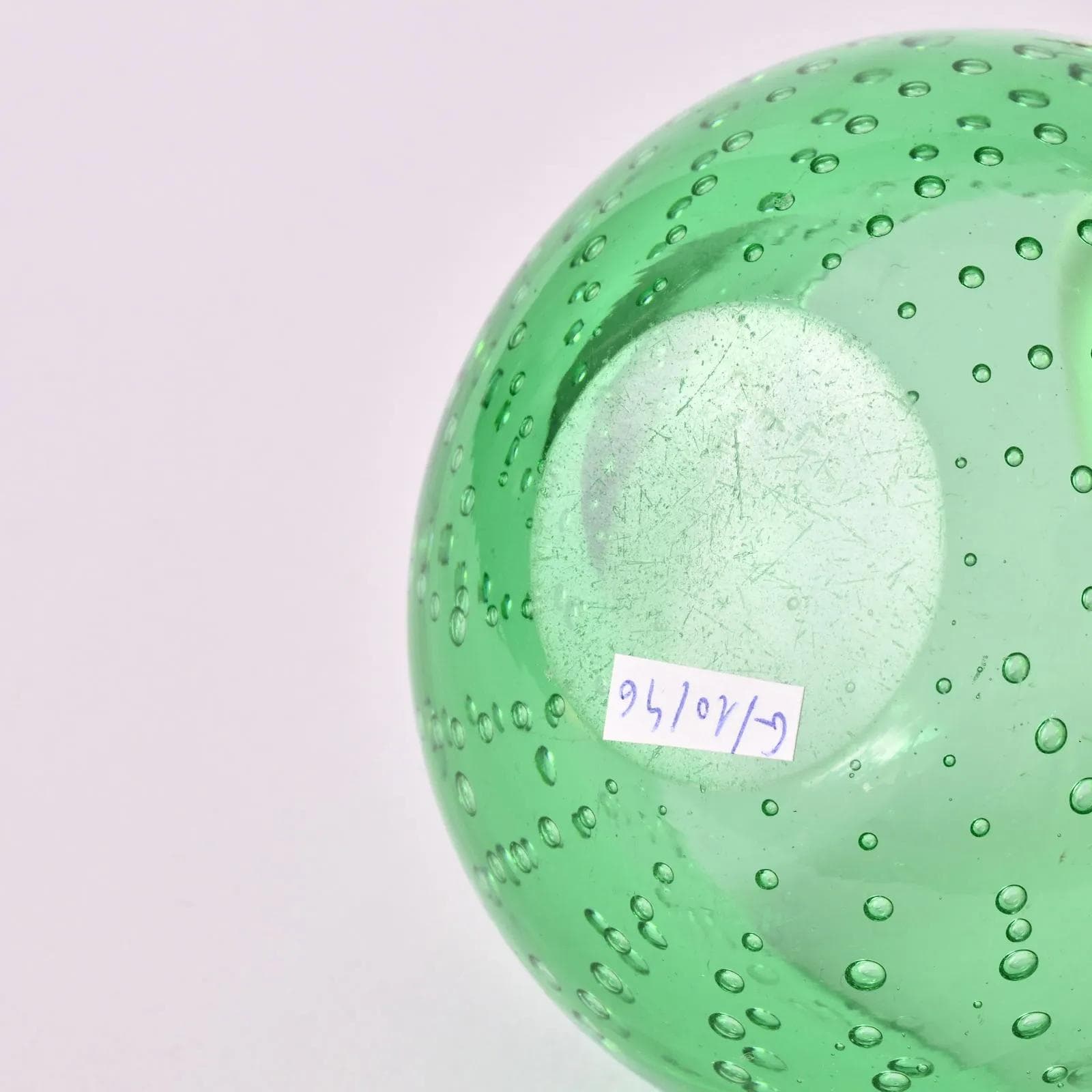 Bowl A Bollicine, green glass, by C. Scarpa, Venini, Italy, 1960s. - 161342