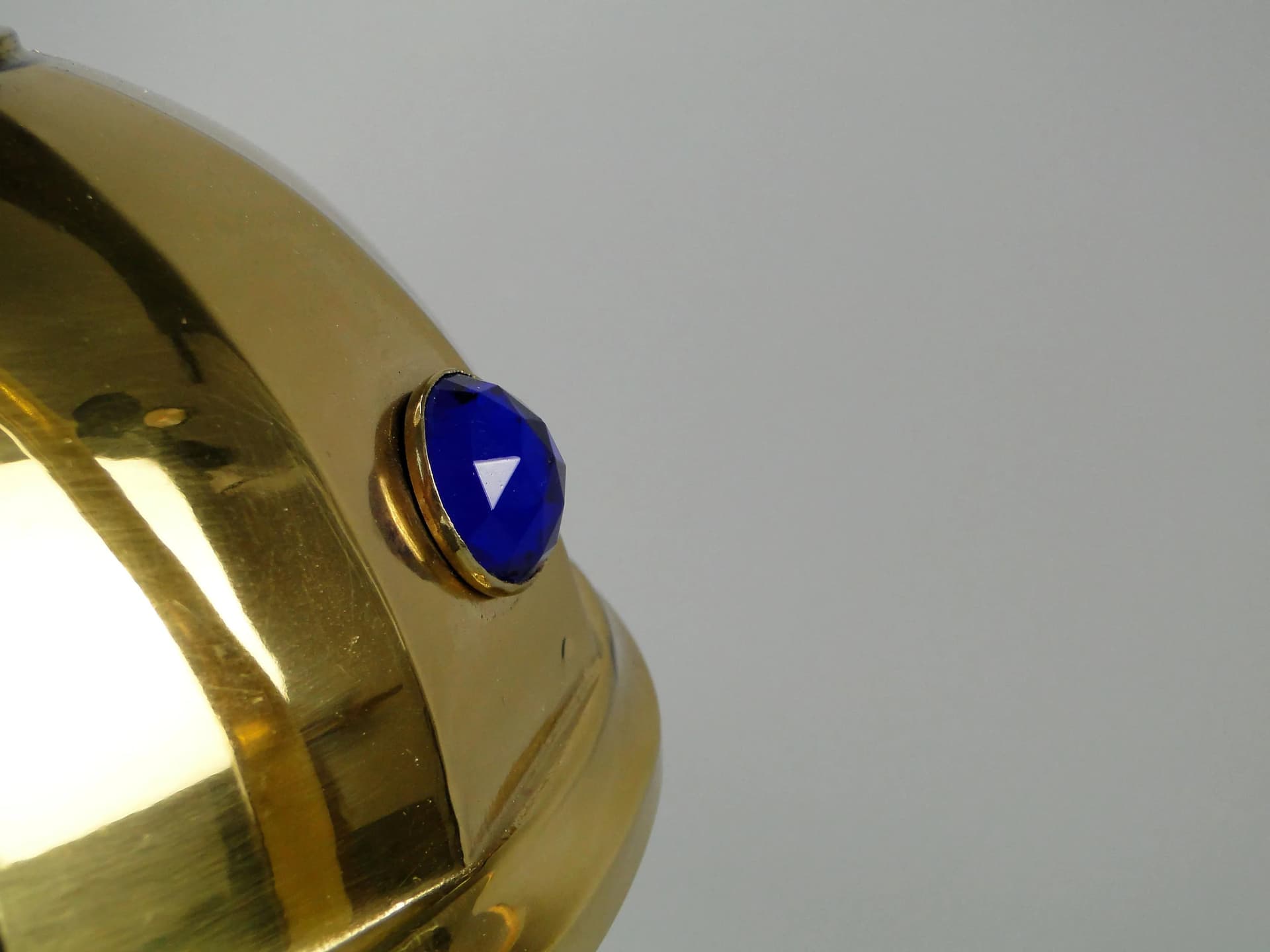 Art Nouveau desk lamp, golden brass, glass, Sweden, early 20th c. - 163020