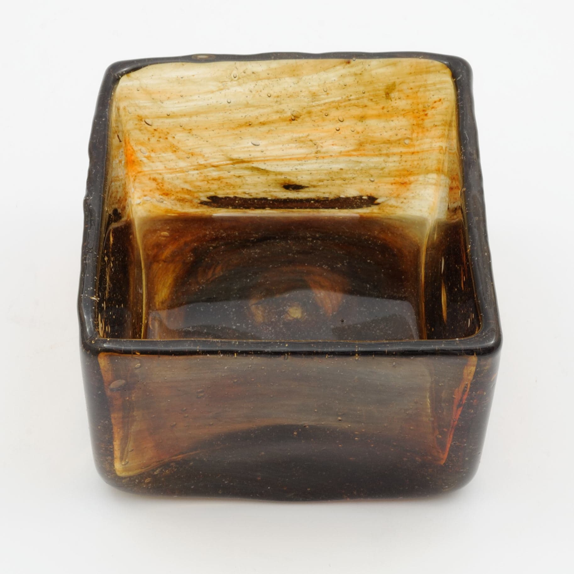 Vase Lava, brown glass, by P. Lütken, Holmegaard, Denmark, 1970s. - 162351