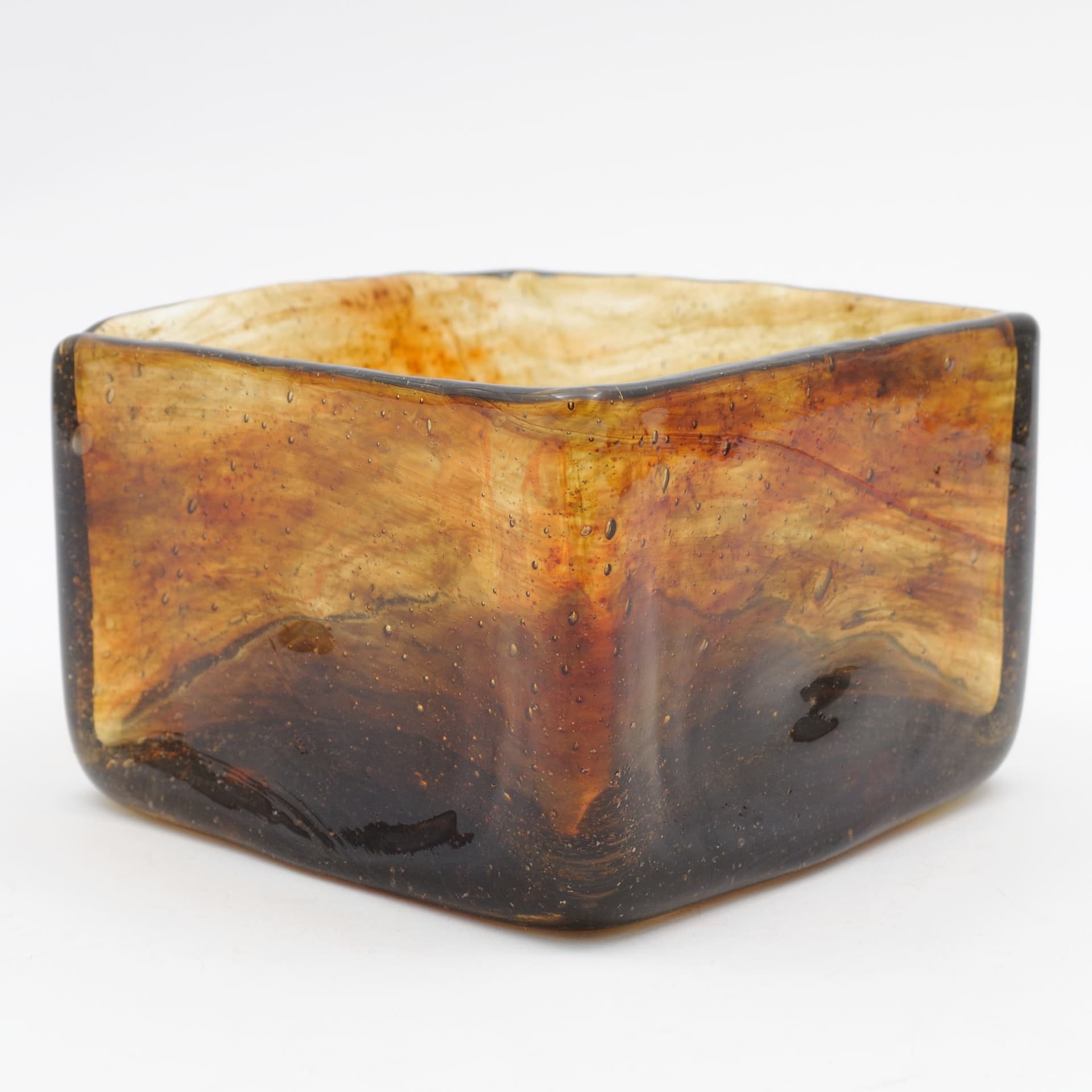 Vase Lava, brown glass, by P. Lütken, Holmegaard, Denmark, 1970s. - 162350