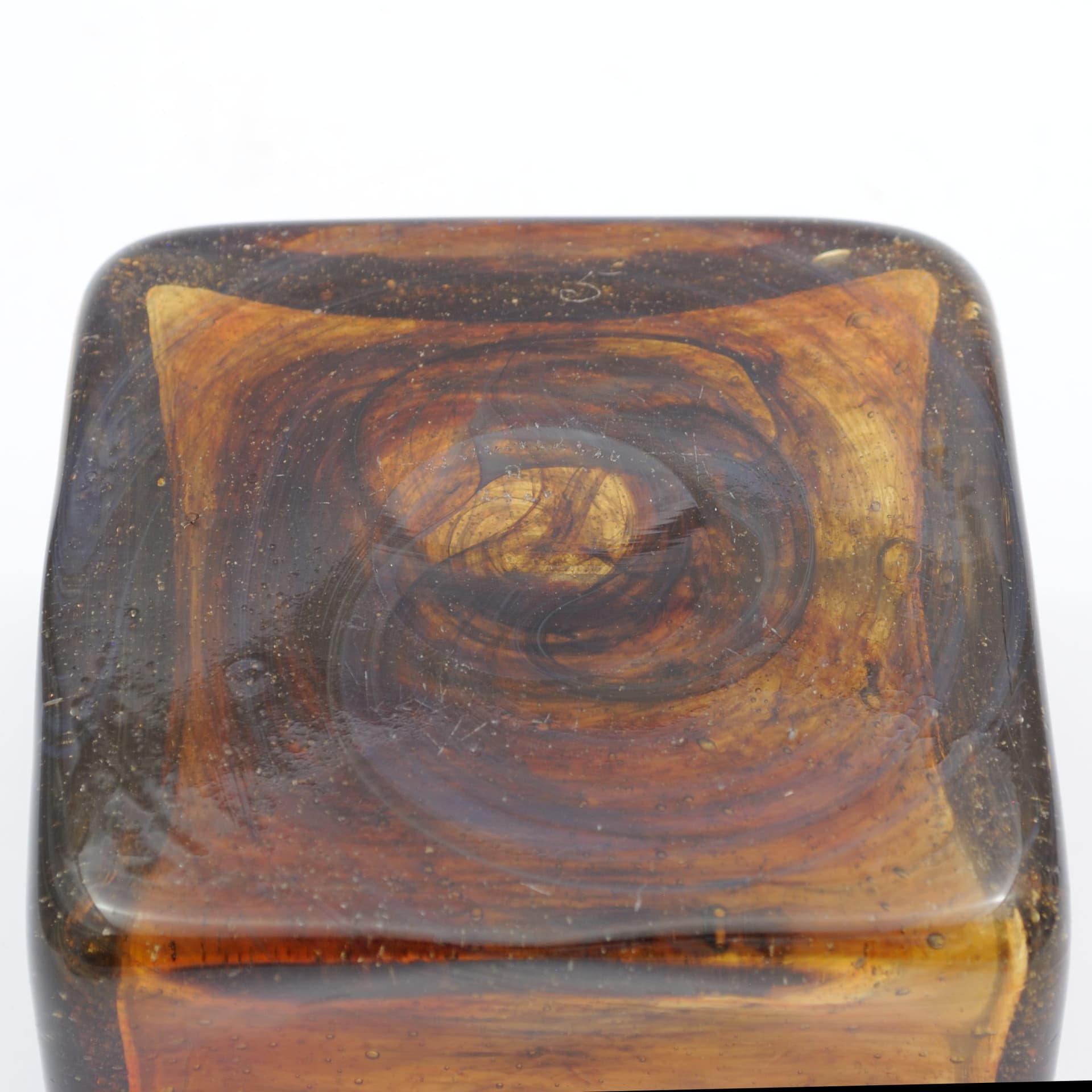 Vase Lava, brown glass, by P. Lütken, Holmegaard, Denmark, 1970s. - 162352