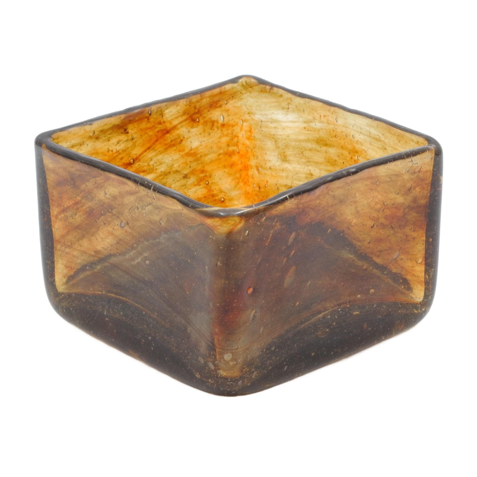 Vase Lava, brown glass, by P. Lütken, Holmegaard, Denmark, 1970s.