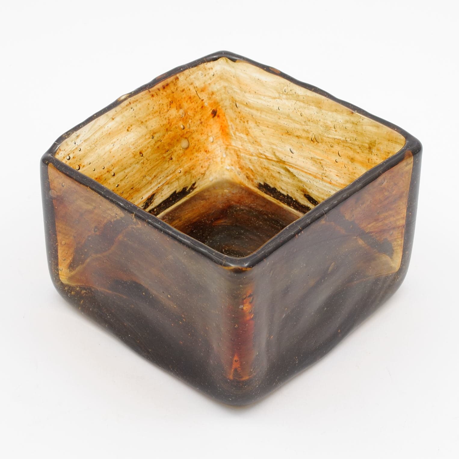Vase Lava, brown glass, by P. Lütken, Holmegaard, Denmark, 1970s. - 162353