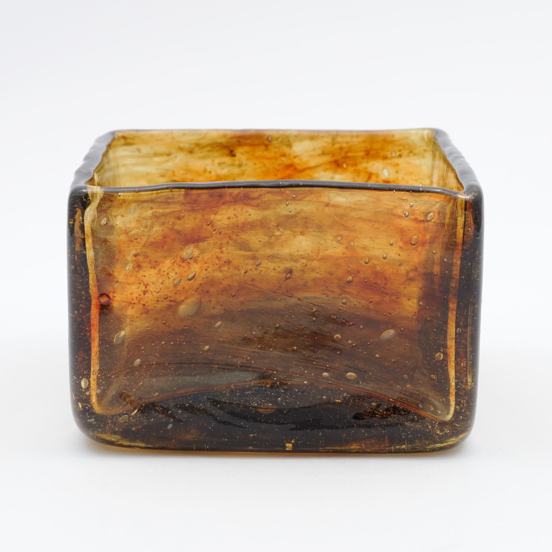 Vase Lava, brown glass, by P. Lütken, Holmegaard, Denmark, 1970s. - 162349