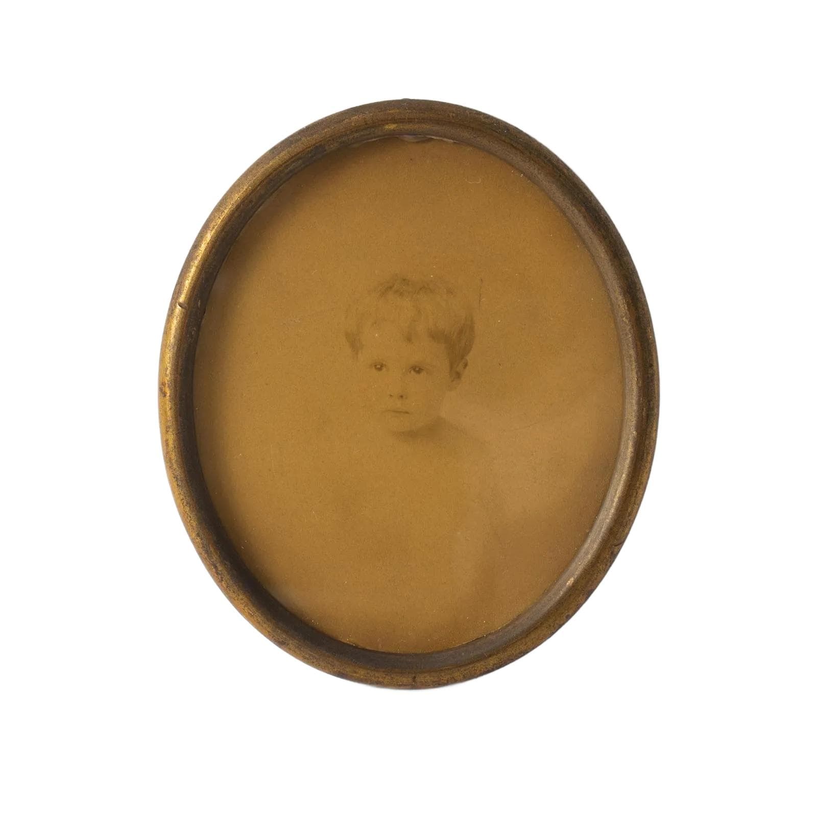 Oval Picture Frame, golden brass, Belgium, 19th c.