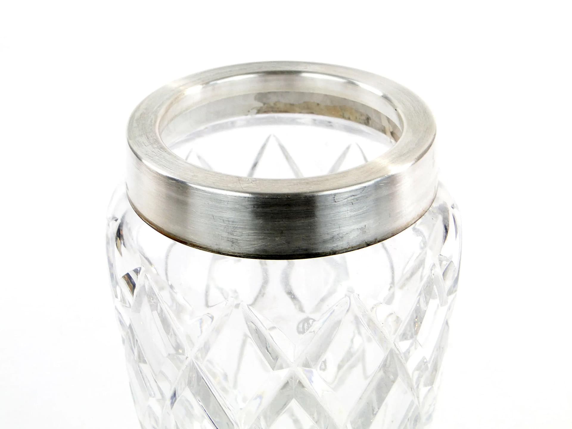 Shaker do drinków Art Deco, kryształ transparentny, platerowany metal, WMF, Niemcy, lata 50. - 10578