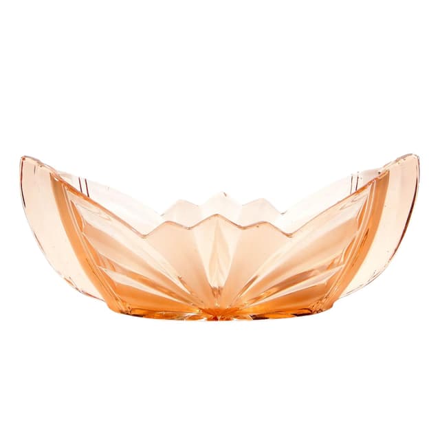 Jardinière Art Deco, pink glass, Niemen Glassworks, Poland, 1930s - DIMENSION