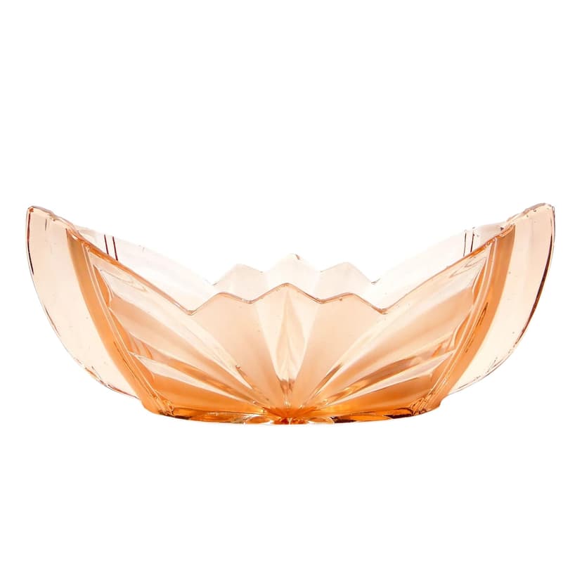 Jardinière Art Deco, pink glass, Niemen Glassworks, Poland, 1930s