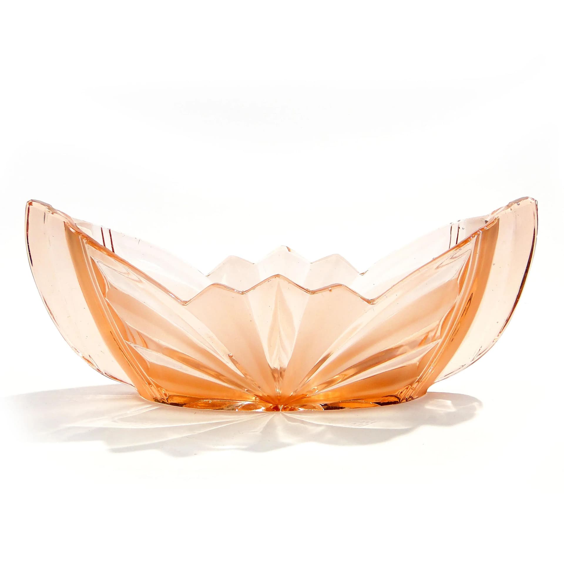 Jardinière Art Deco, pink glass, Niemen Glassworks, Poland, 1930s - 162985