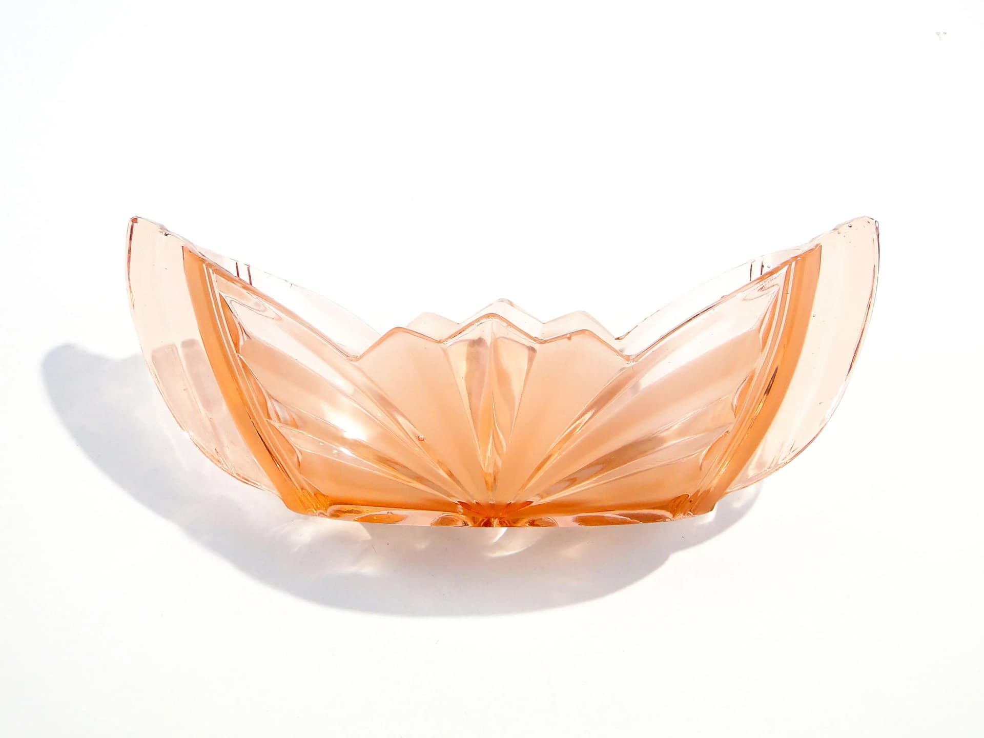 Jardinière Art Deco, pink glass, Niemen Glassworks, Poland, 1930s - 162989