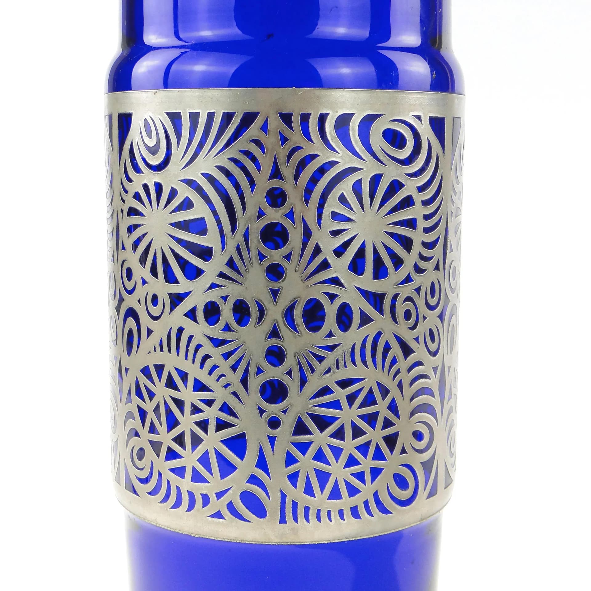 Wazon modernistyczny, ciemnoniebieski, szkło, Huta Szkła Hortensja, Polska, lata 70. - 162956