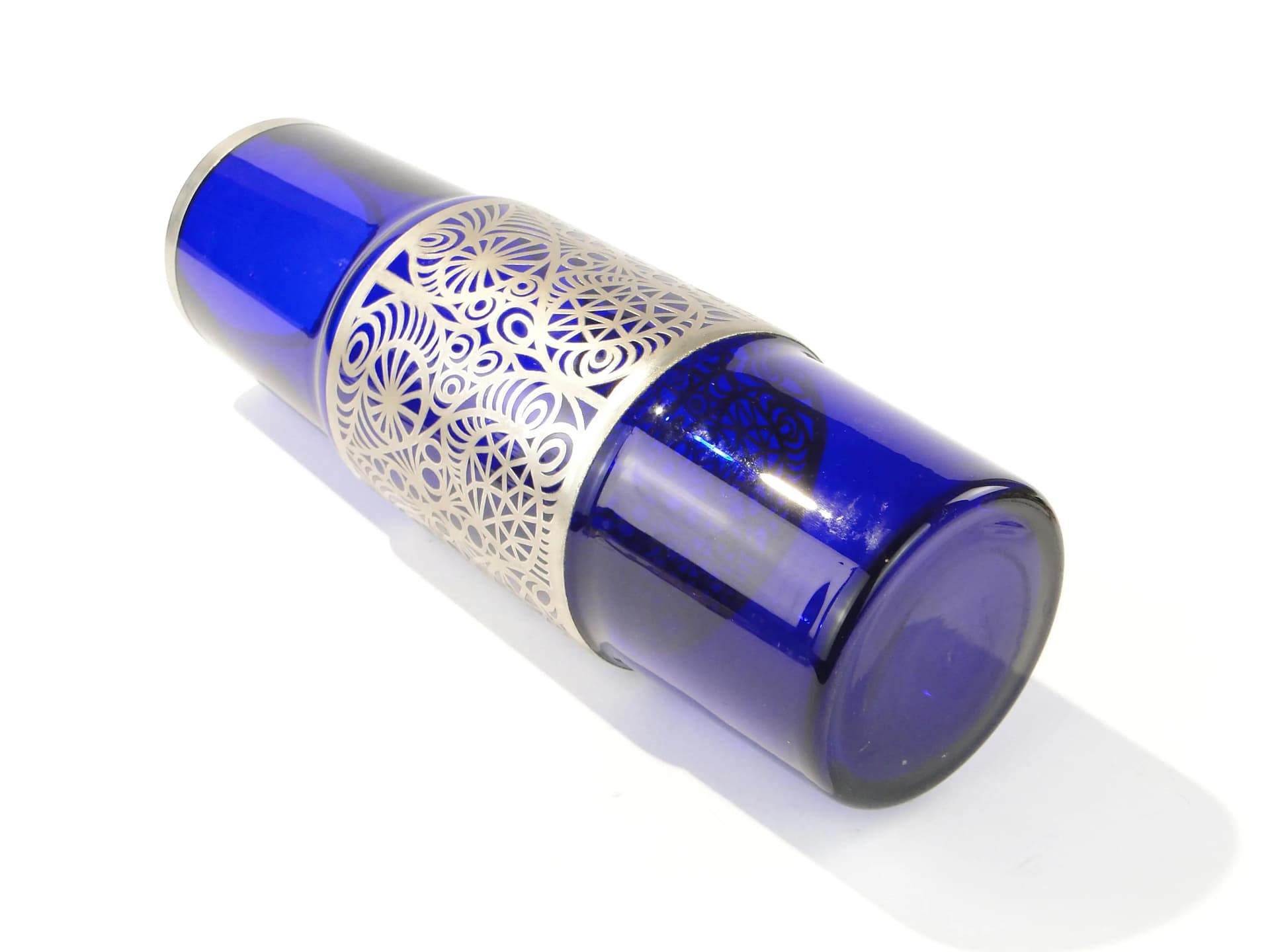 Wazon modernistyczny, ciemnoniebieski, szkło, Huta Szkła Hortensja, Polska, lata 70. - 162959