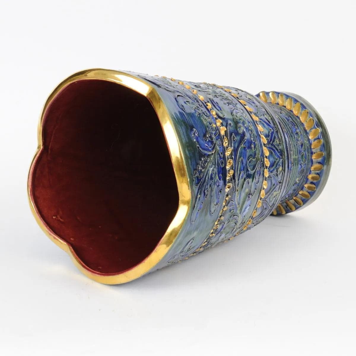 Vase, cobalt blue, ceramic, by L. Waem, Maitrise de Nimy, Belgium, 1950s. - 162320