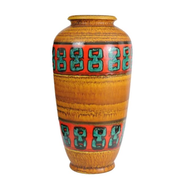Vase fat lava, multicolor ceramics, Scheurich, Germany, 1960s. - DIMENSION