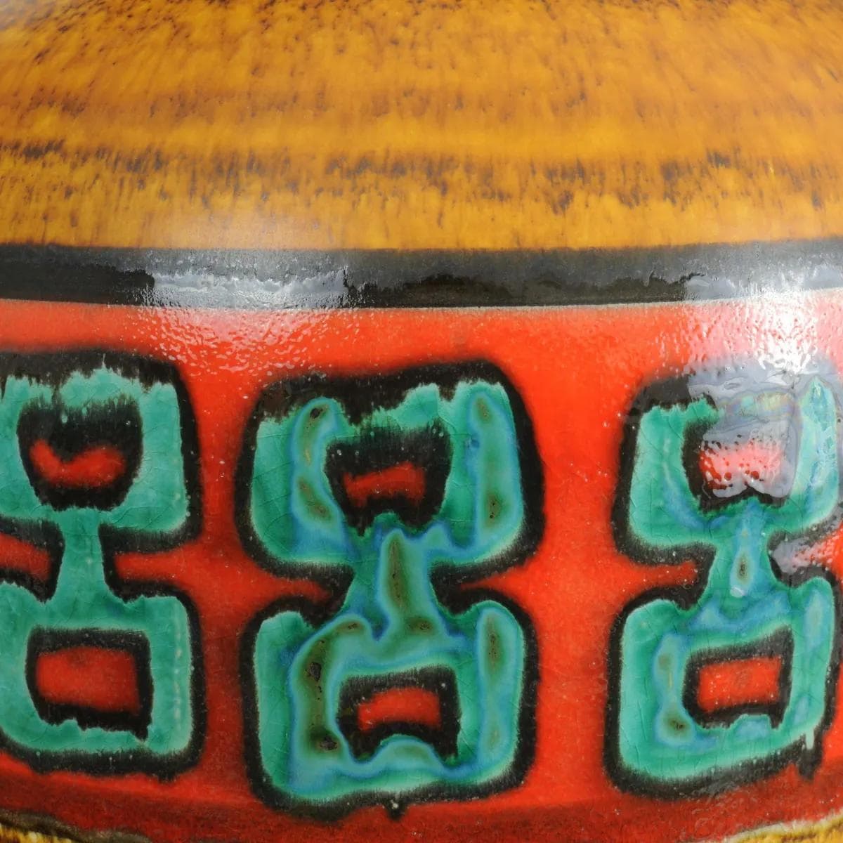 Vase fat lava, multicolor ceramics, Scheurich, Germany, 1960s. - 162308