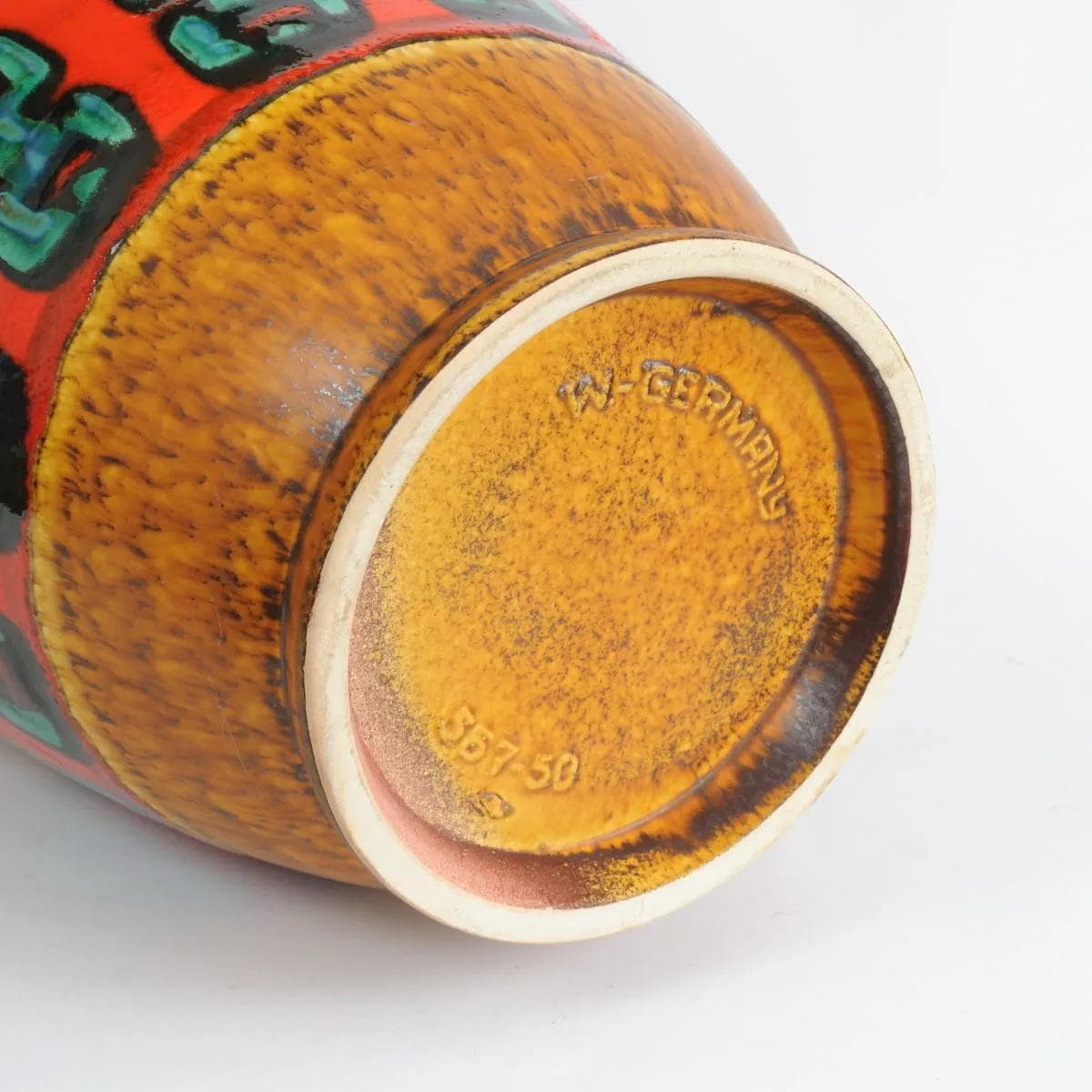 Vase fat lava, multicolor ceramics, Scheurich, Germany, 1960s. - 162307