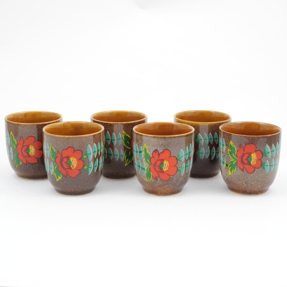 Set of Jaś mugs, brown gradient porcelain stoneware, by A. Sadulski, Poland, 1970s. - 162296