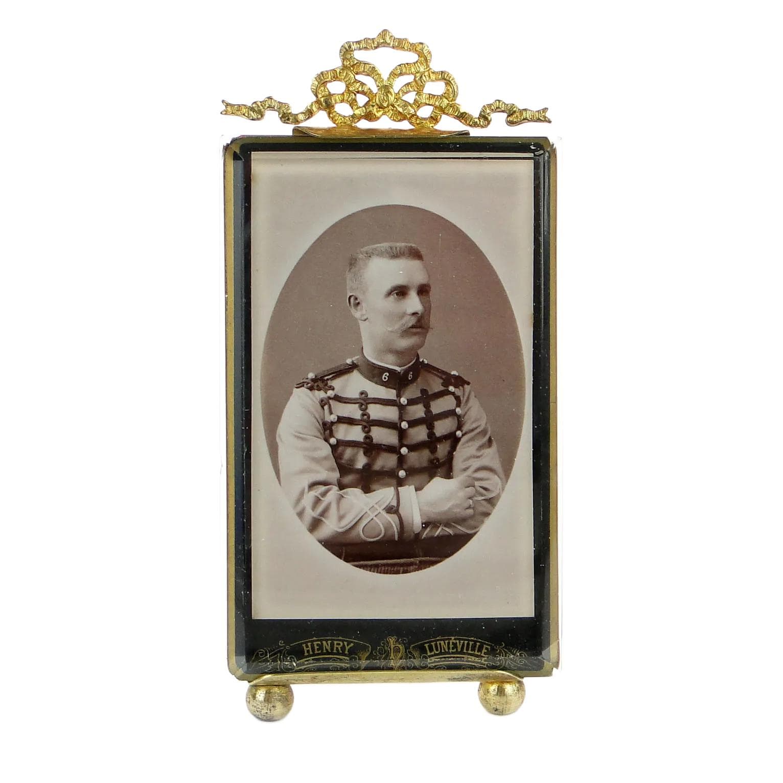 Picture frame, gilt brass, crystal, France, 19th c.