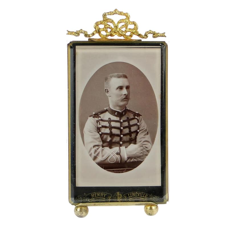 Picture frame, gilt brass, crystal, France, 19th c.