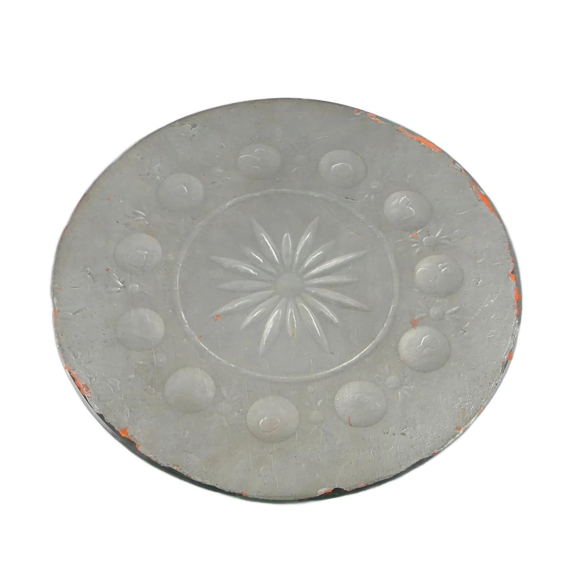 Round mirror, decorative, silver, Poland, 19th c.