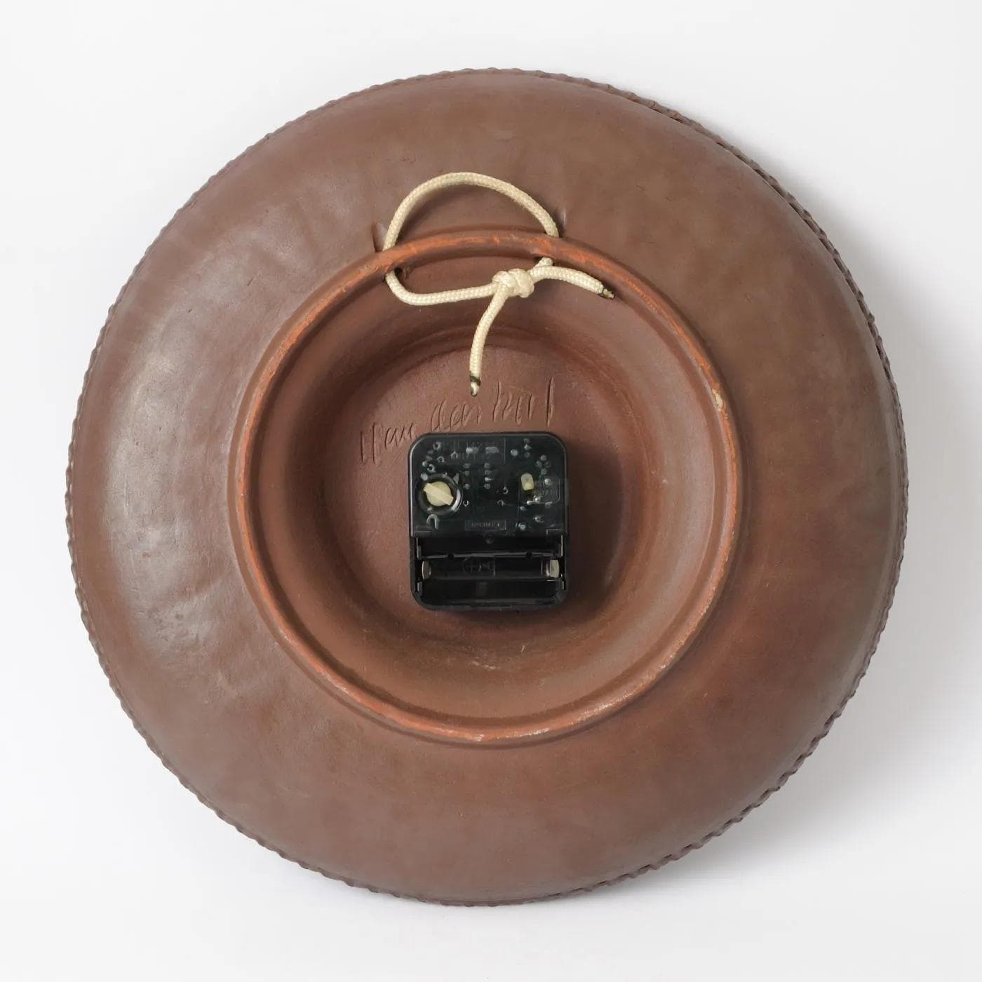 Wall clock, brown green orange, ceramic, Silberdistel Keramik, Germany, 1970s. - 162281