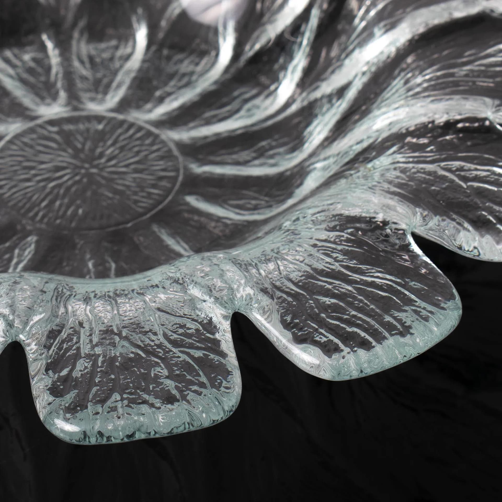 Glass centerpiece, transparent, by S. Werner, Holmegaard, Denmark, 1980s. - 162273