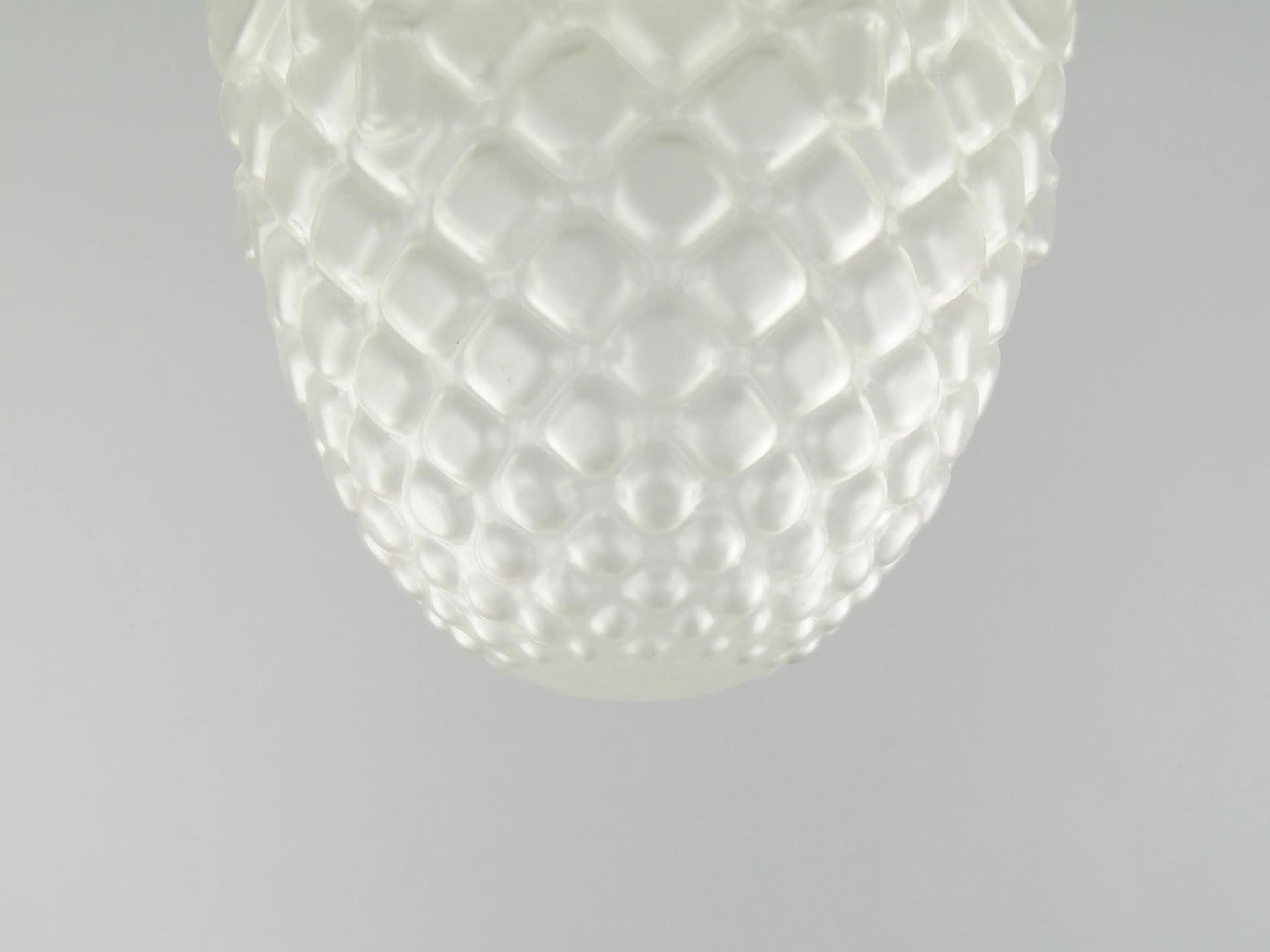 Ceiling Lamp, Transparent Glass, Brass, Poland, 1940s - 162806