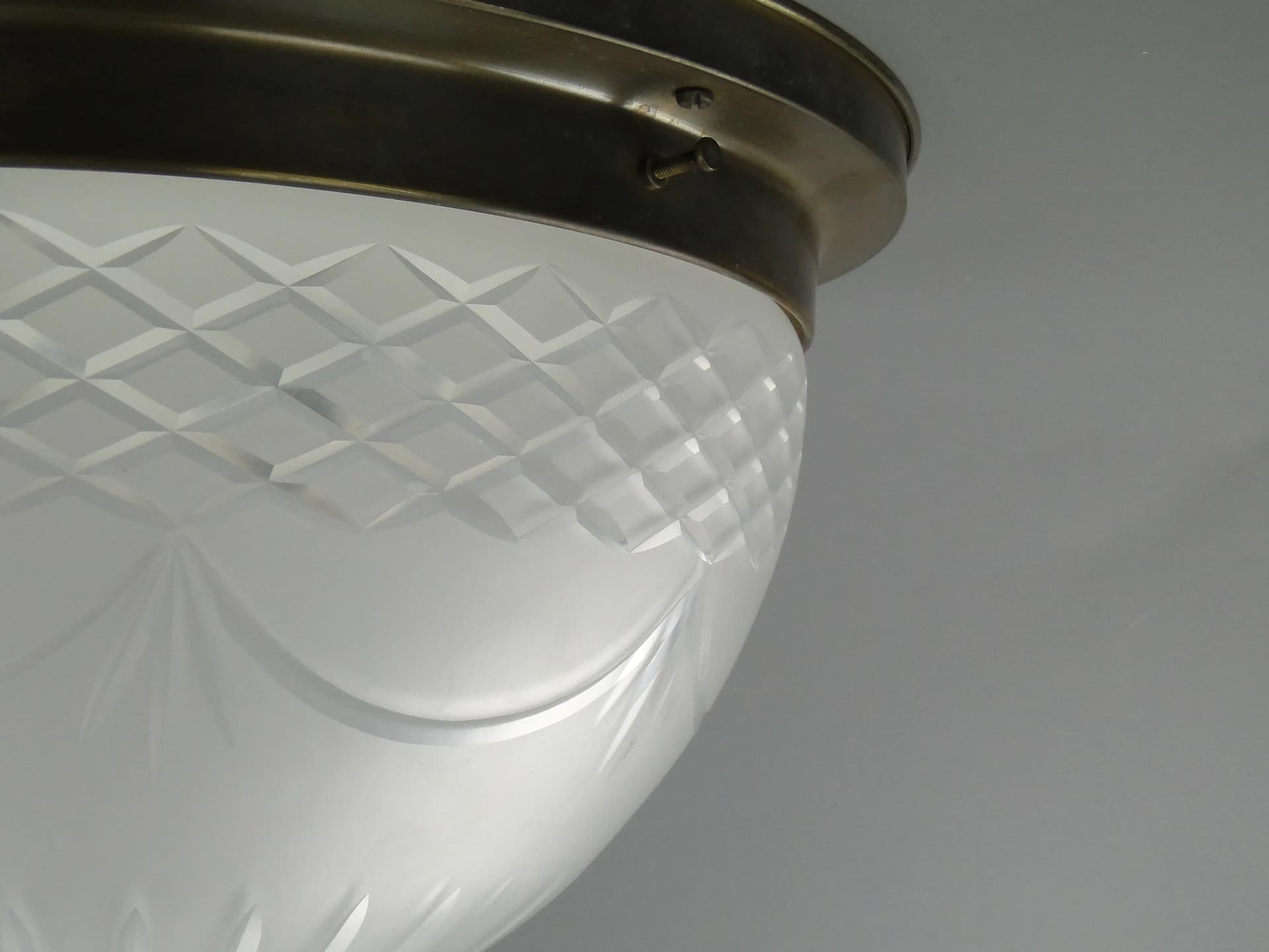 Art Nouveau Ceiling Light, silver brass, glass, Germany, 1970s - 162799