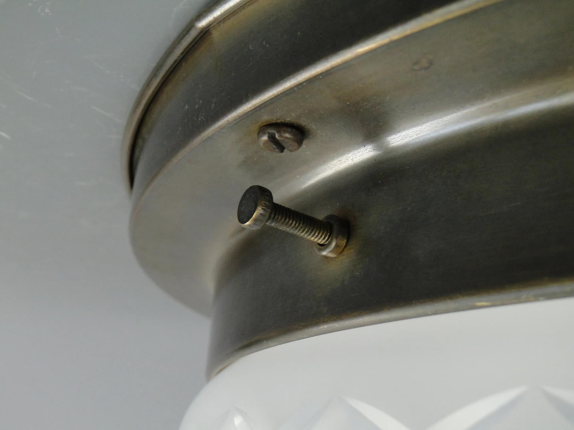 Art Nouveau Ceiling Light, silver brass, glass, Germany, 1970s - 162800