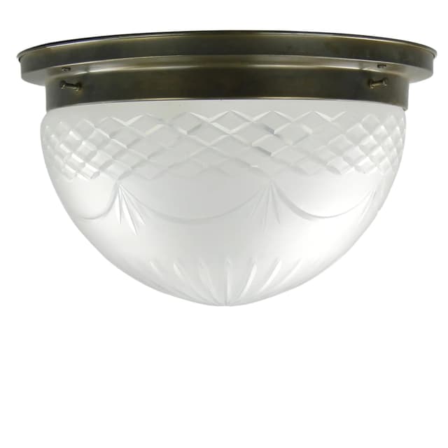 Art Nouveau Ceiling Light, silver brass, glass, Germany, 1970s - DIMENSION