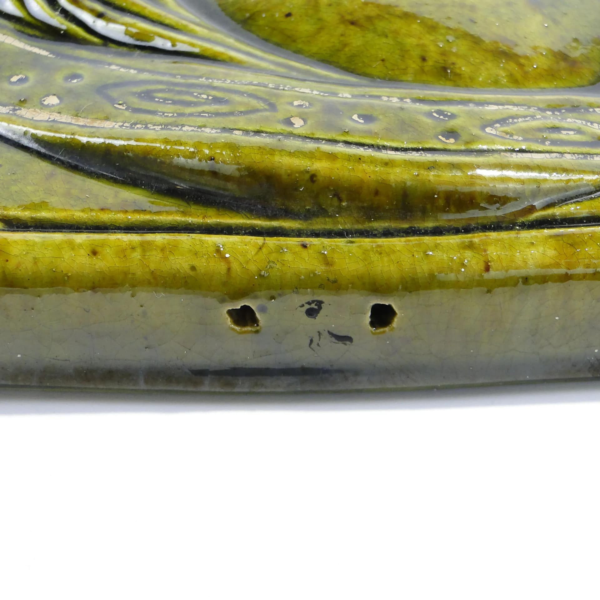 Decorative Plaque Wawel Heads, green ceramics, by L. Dutka, Poland, 1960s - 162792