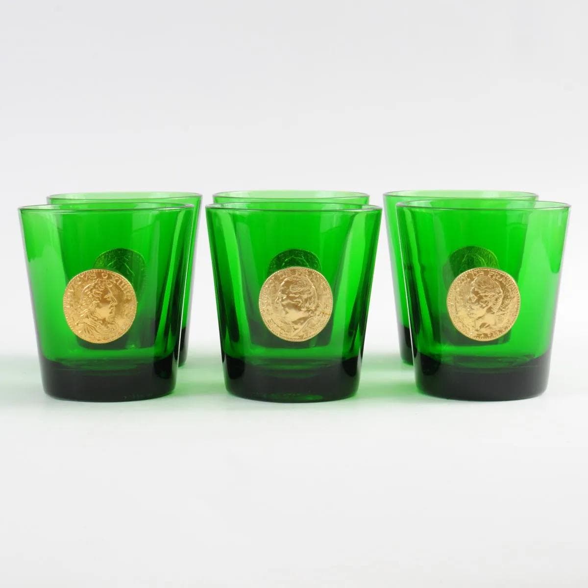 Set of glasses Byrrh, green glass, Italy, 1970s. - 162256