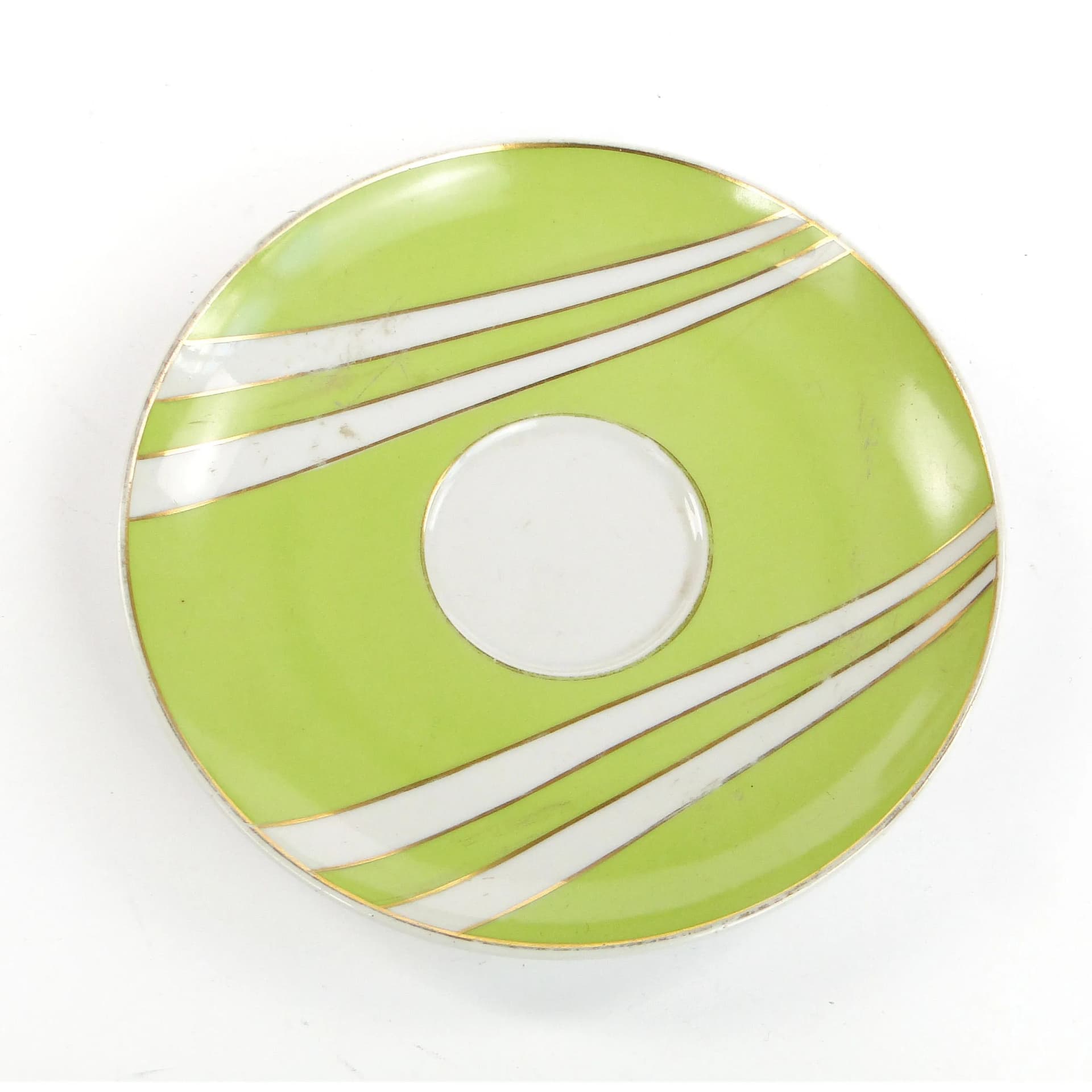 Spodek Krokus, porcelana zielona, proj. W. Potacki, Ćmielów, Polska, lata 60. - 162768