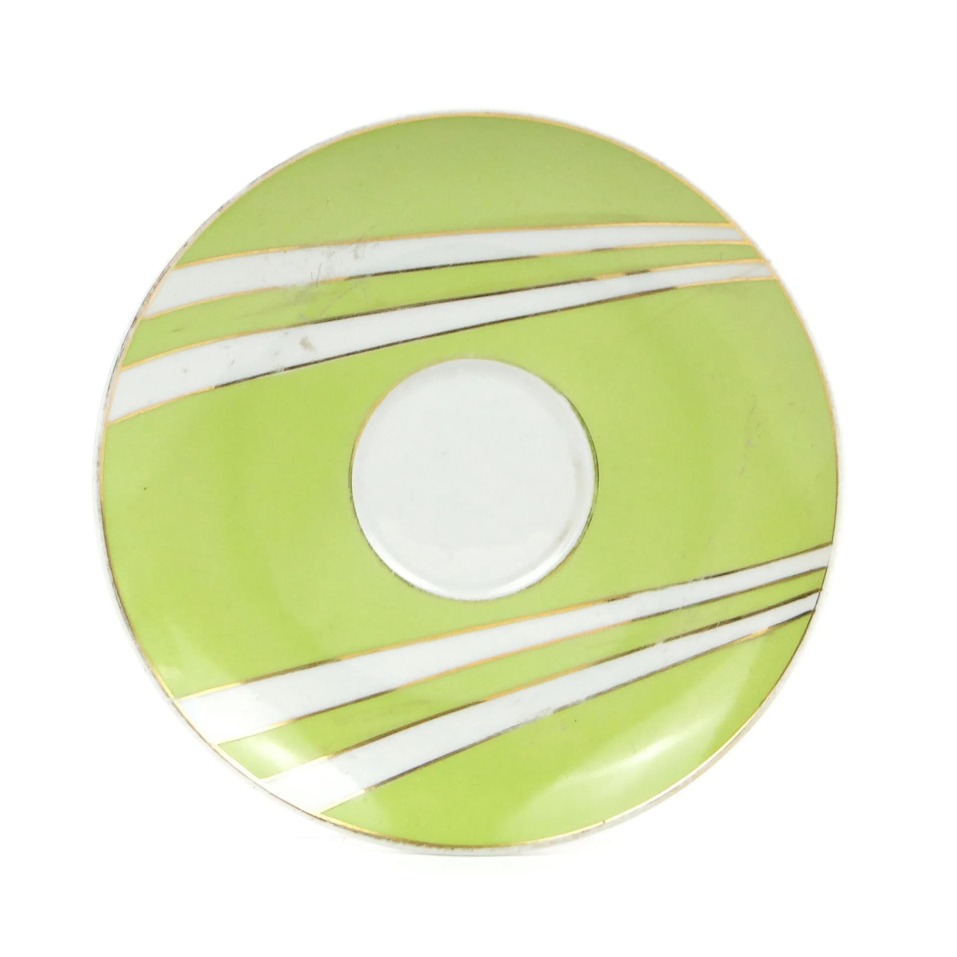 Spodek Krokus, porcelana zielona, proj. W. Potacki, Ćmielów, Polska, lata 60. - 162767