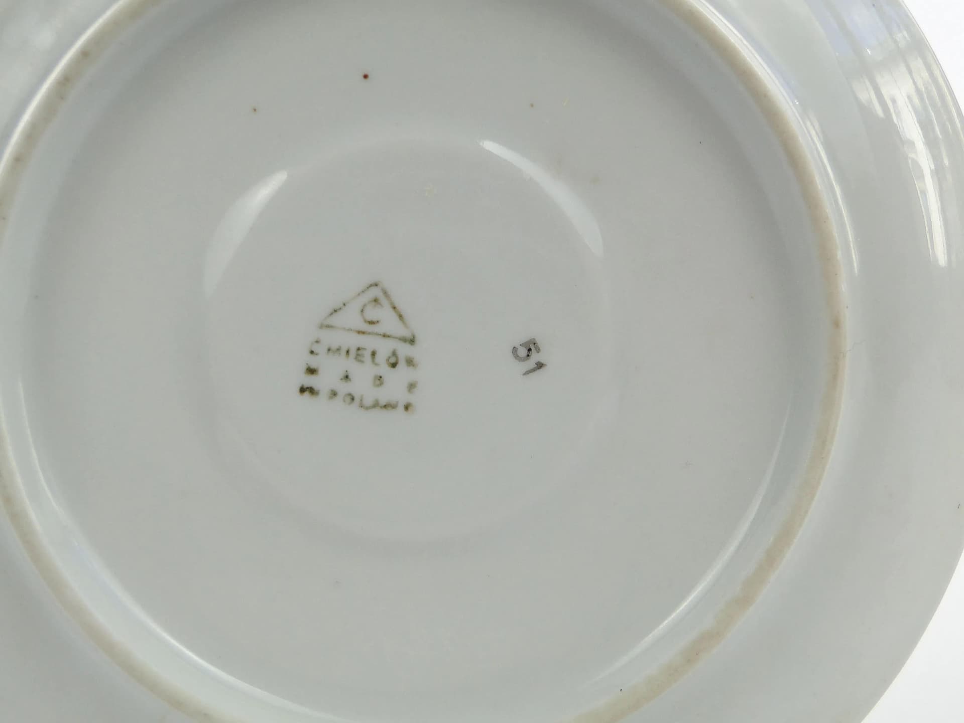 Spodek Krokus, porcelana zielona, proj. W. Potacki, Ćmielów, Polska, lata 60. - 162770