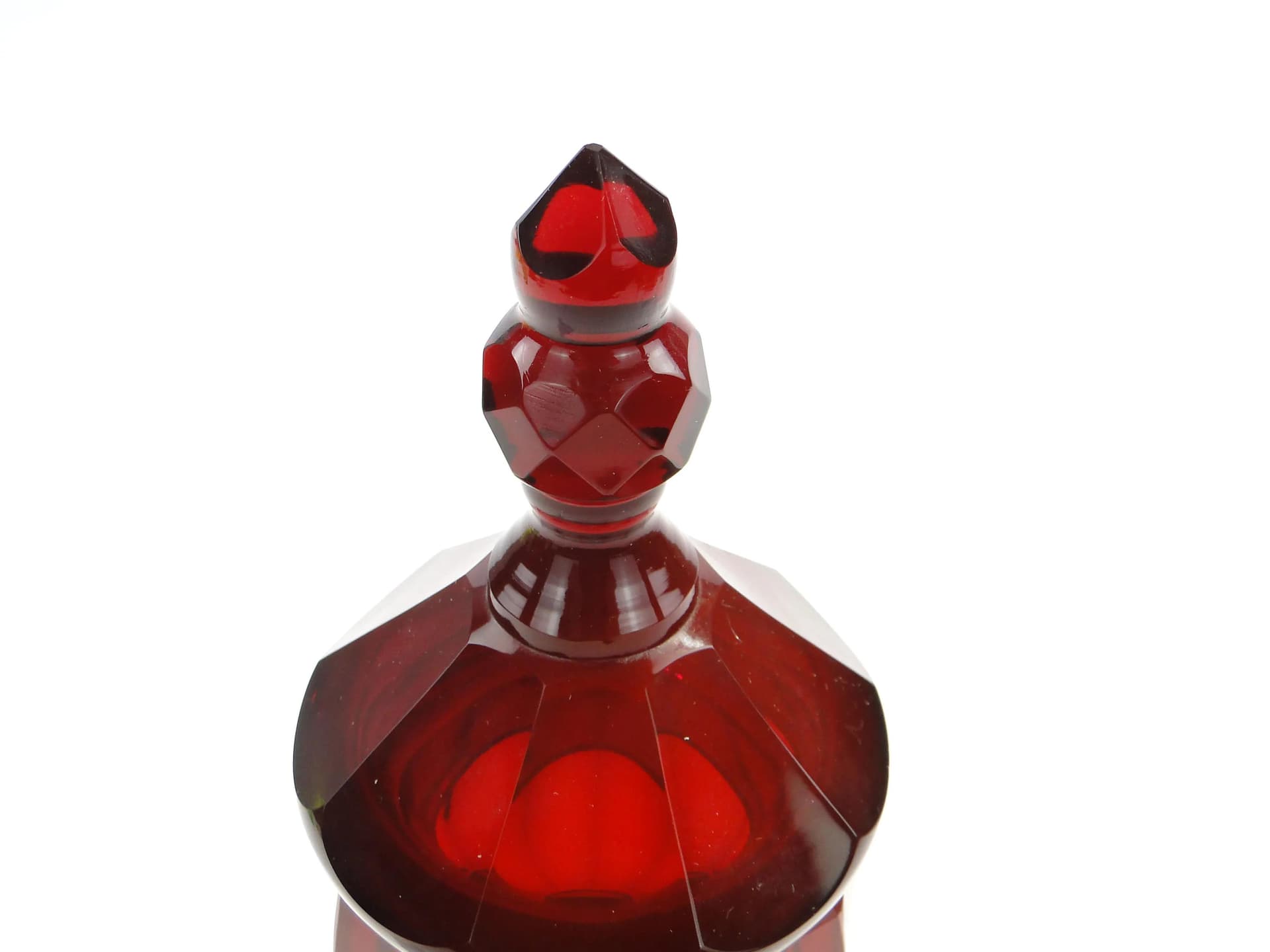 Goblet Art Deco, ruby red, crystal, Poland, 1920s - 162764