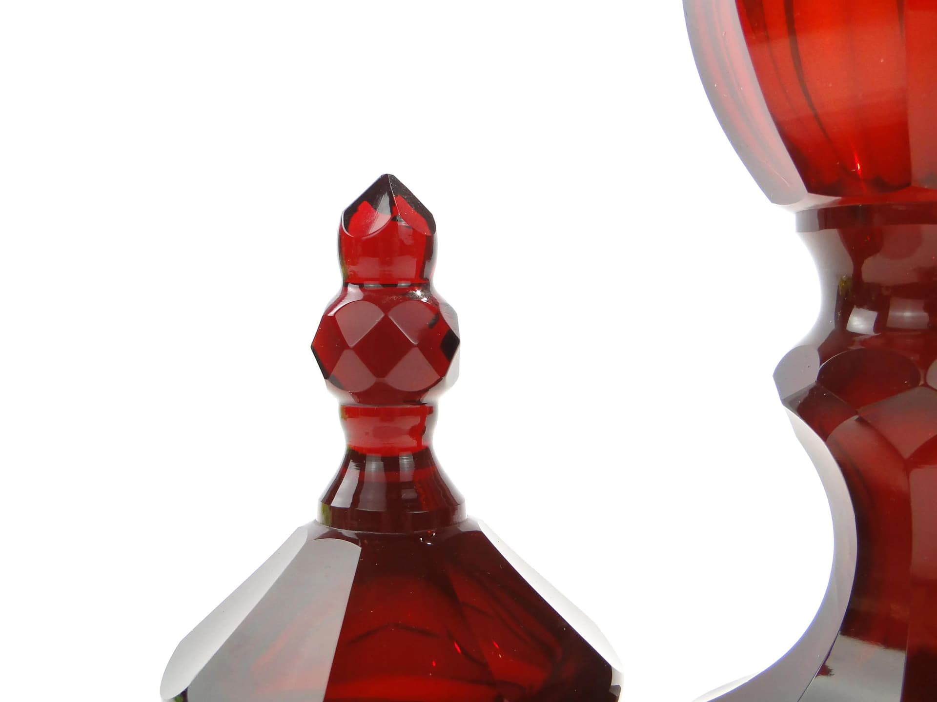 Goblet Art Deco, ruby red, crystal, Poland, 1920s - 162760