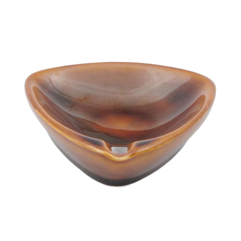 Popielniczka, brązowy, porcelit, Polska, lata 60.