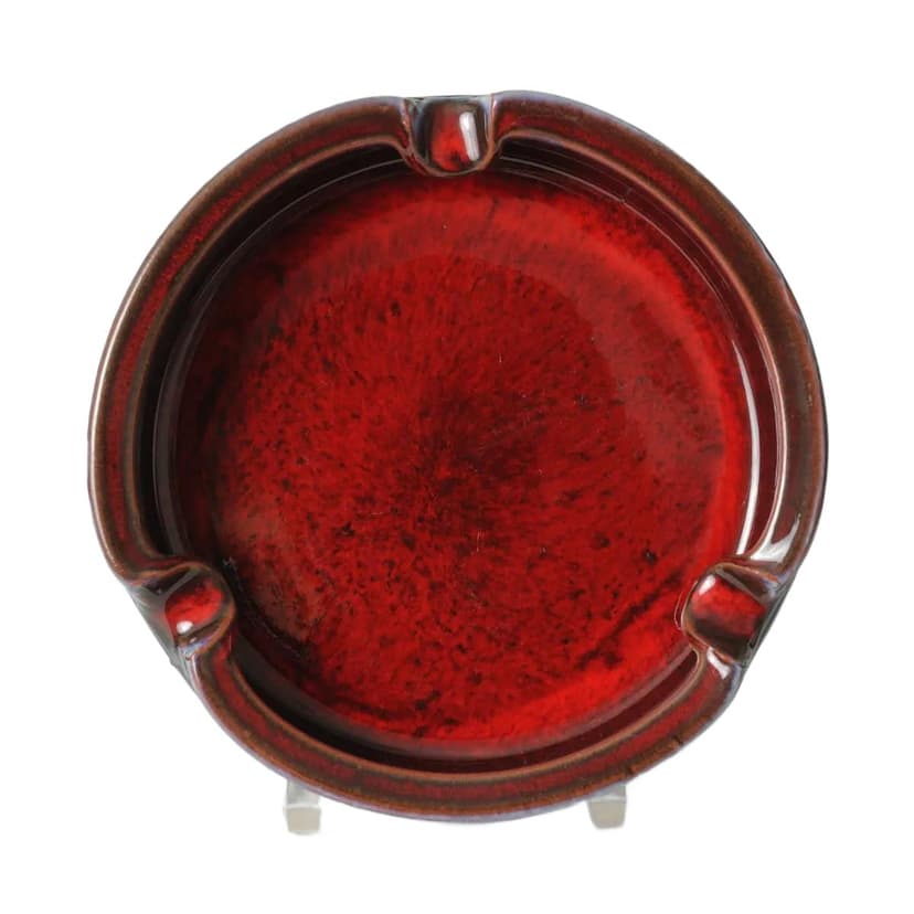 Popielnica Perignem, czerwony, ceramika, Belgia, lata 60.