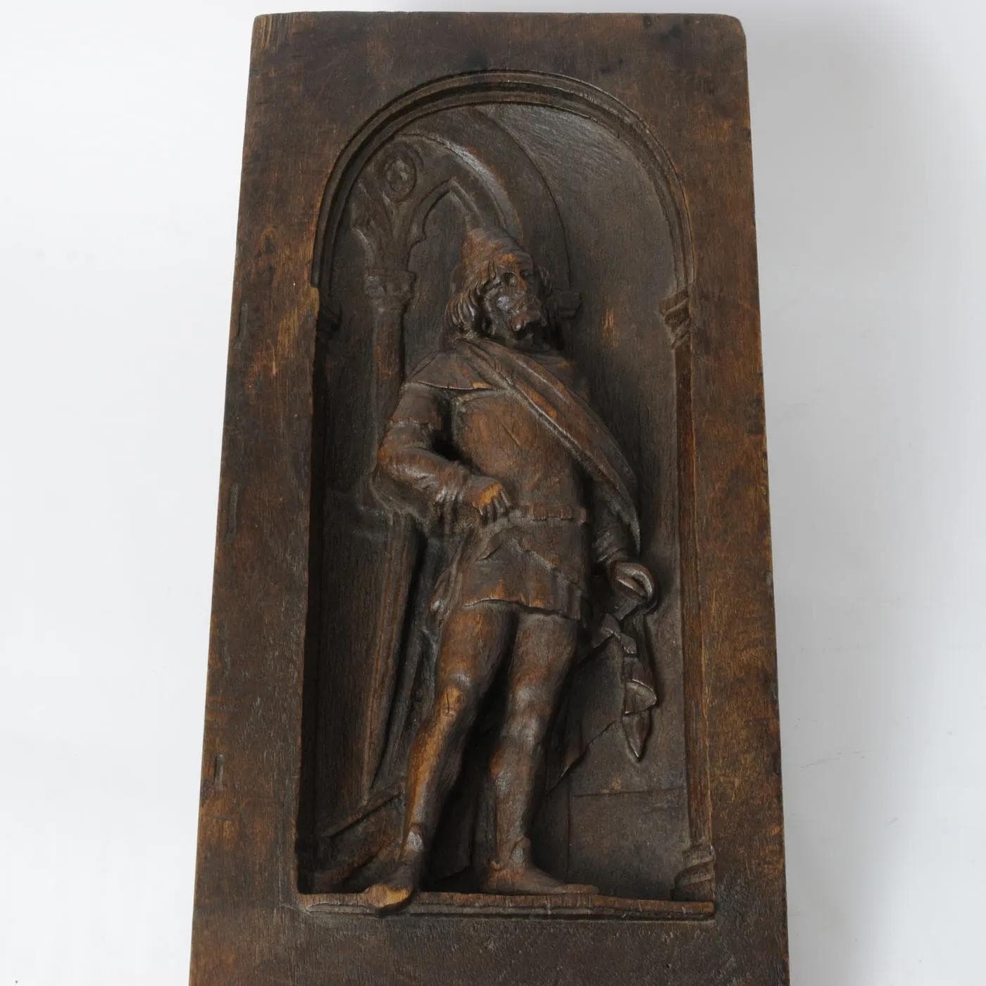 Neo-Gothic Bas-Relief, dark brown oak, 19th c. - 162197