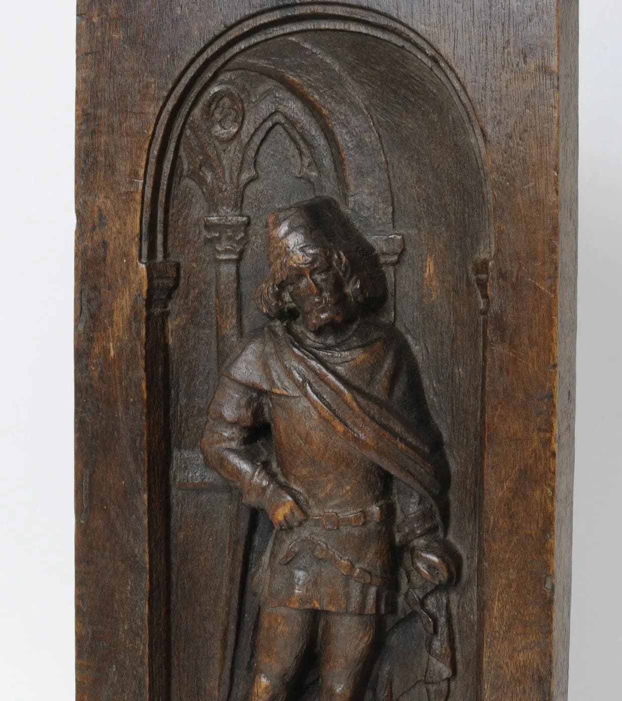 Neo-Gothic Bas-Relief, dark brown oak, 19th c. - 162196