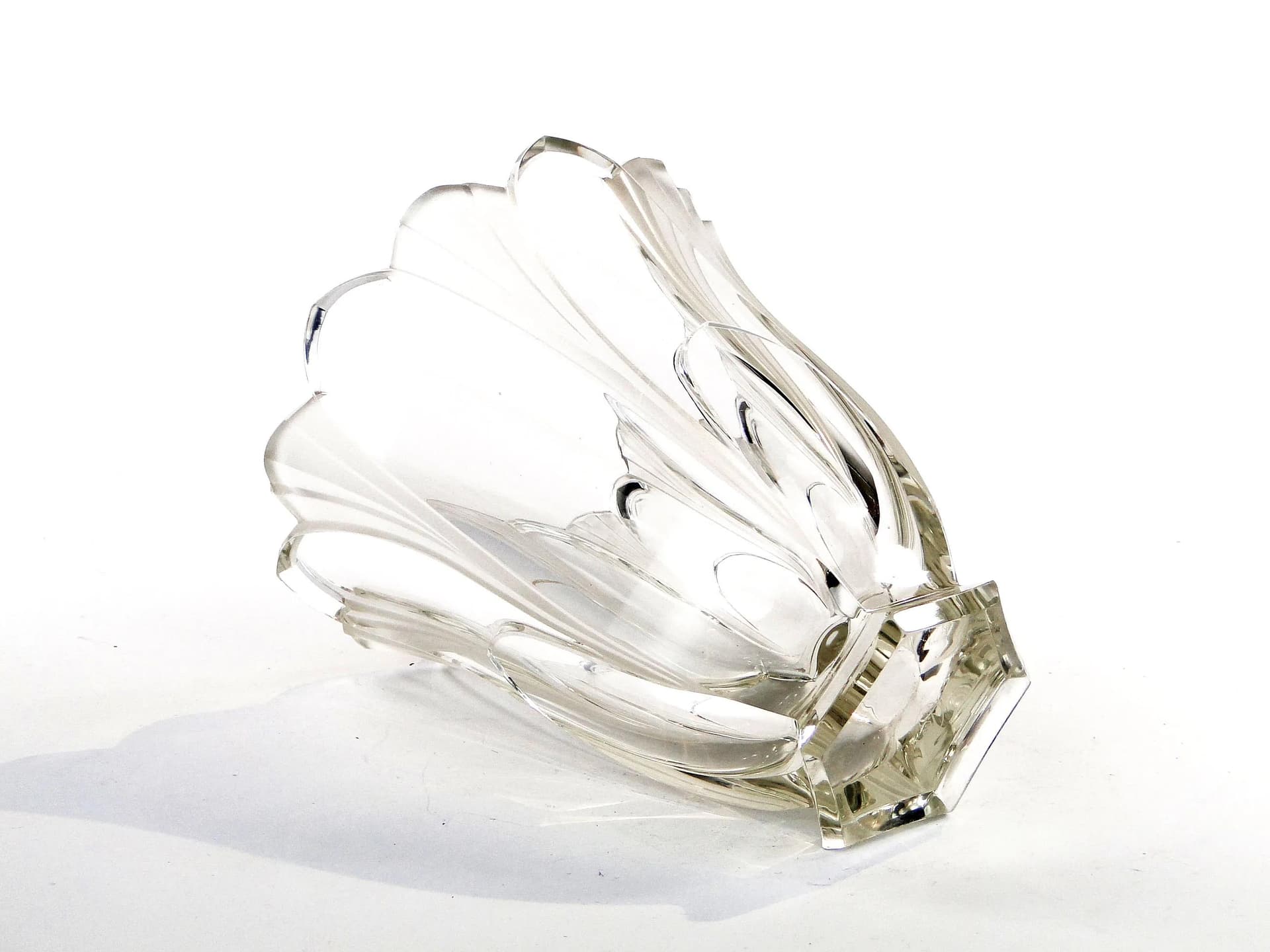 Vase Art Deco, transparent crystal, by R. Hlouszek, Czech Republic, 1920s - 10675