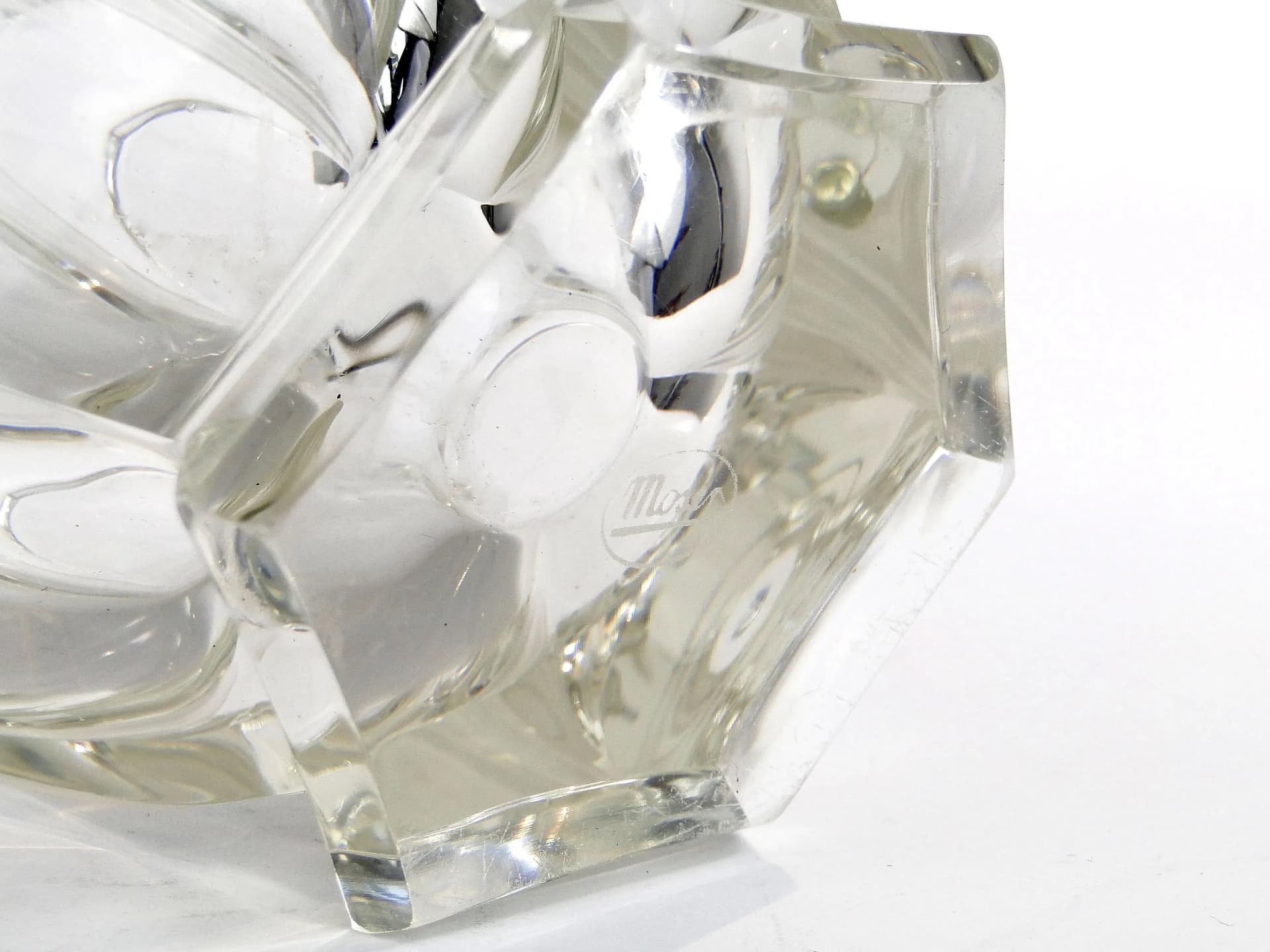 Vase Art Deco, transparent crystal, by R. Hlouszek, Czech Republic, 1920s - 10677