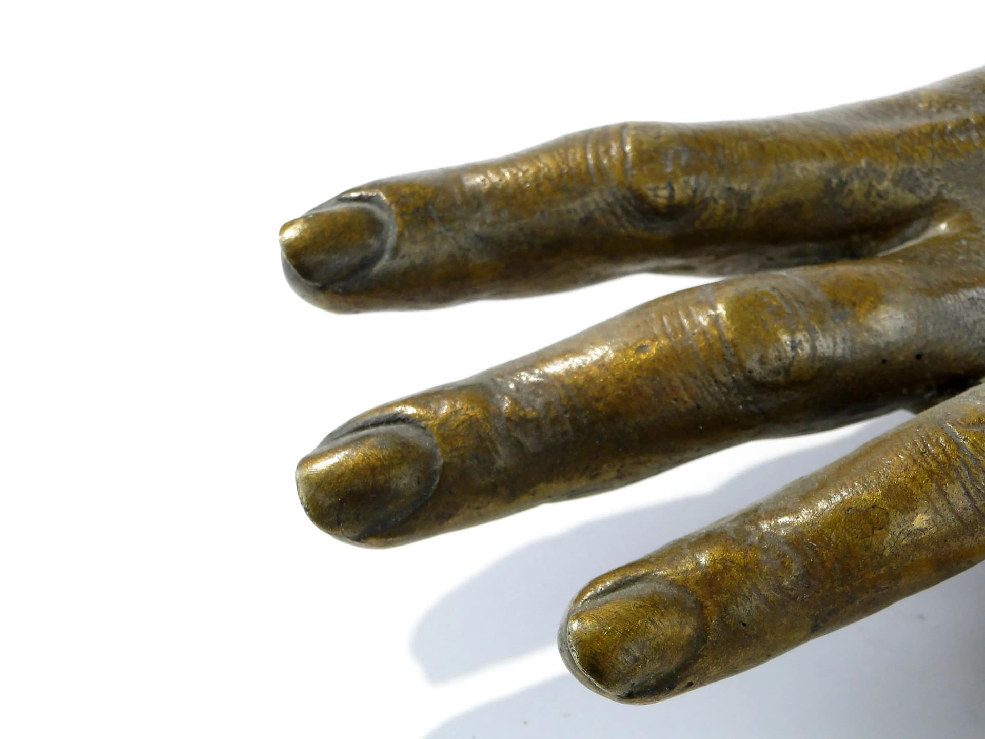 Rzeźba dłoń naturalnych rozmiarów, brąz złoty, Francja, początek XX w. - 162703