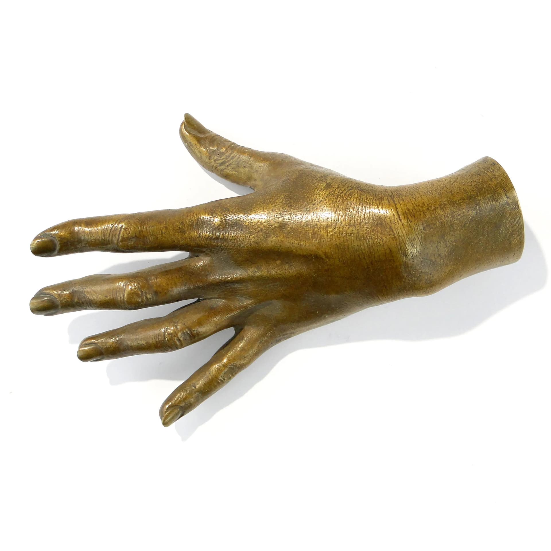 Rzeźba dłoń naturalnych rozmiarów, brąz złoty, Francja, początek XX w. - 162695