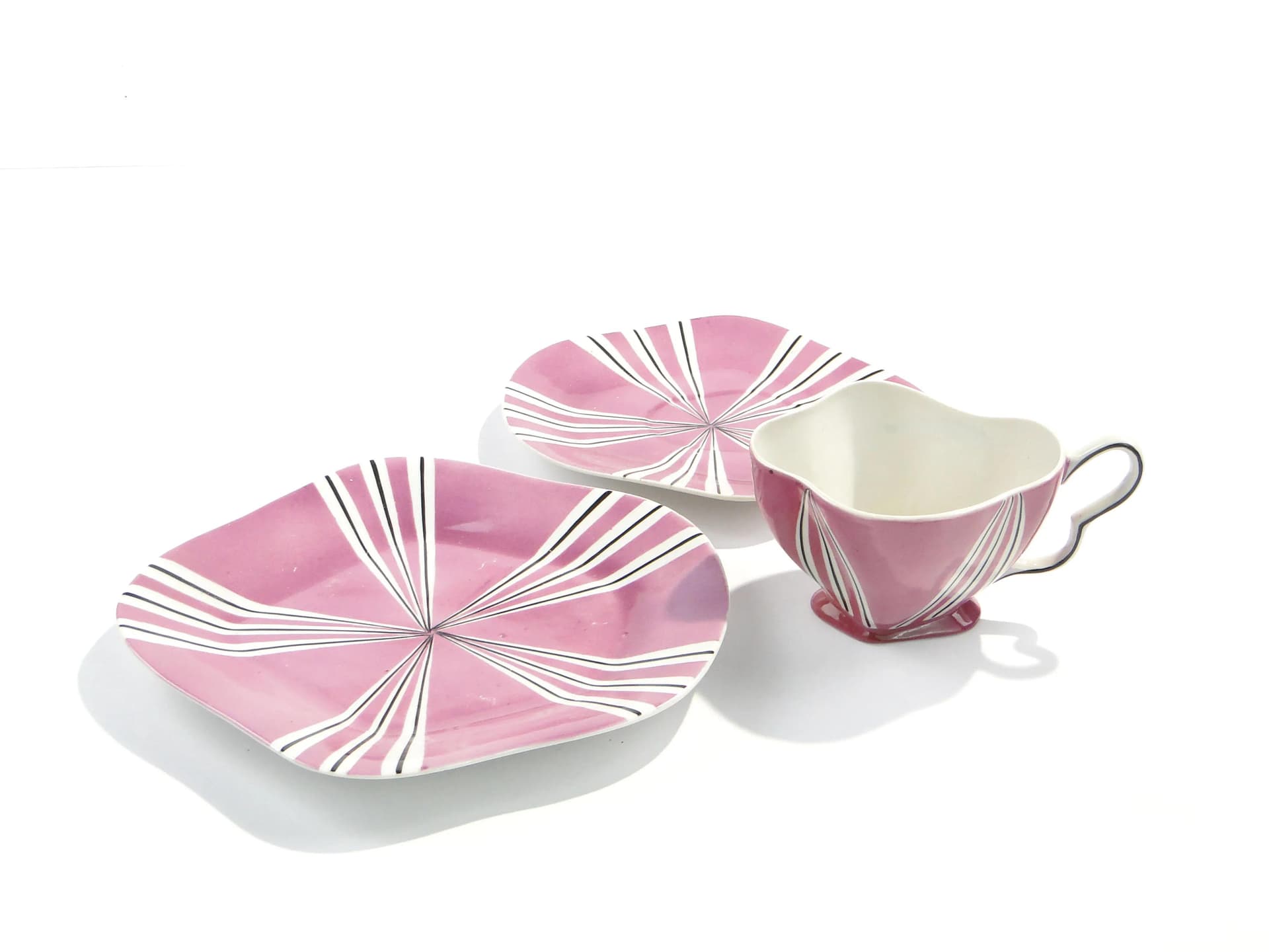 Zestaw śniadaniowy, porcelana różowa, proj. Z. Buksowicz, Steatyt, Polska, lata 60. - 162686