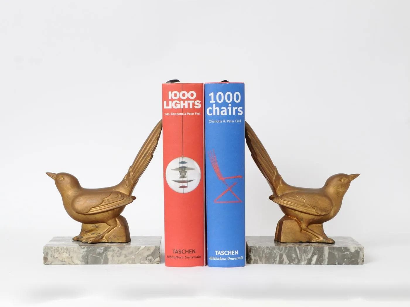 Pair of bookends Art Deco, grey marble, silver metal, France, 1930s. - 162171