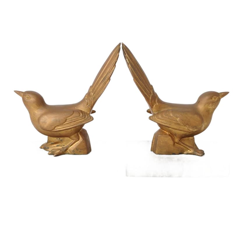 Pair of bookends Art Deco, grey marble, silver metal, France, 1930s.